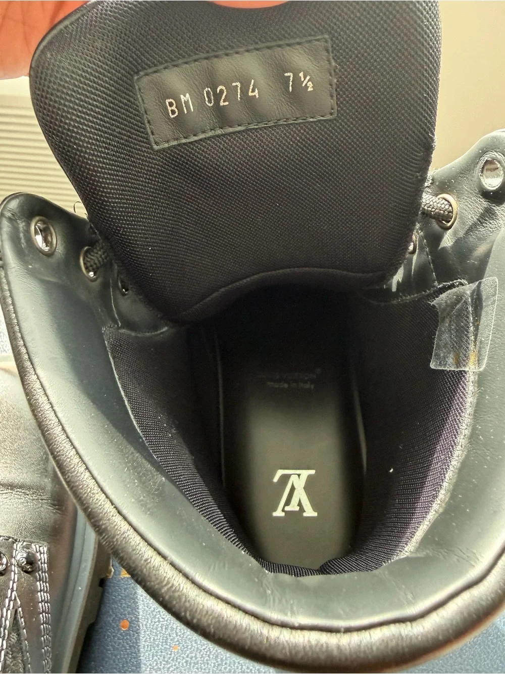 Louis Vuitton Black Lace-Up Leather Boots